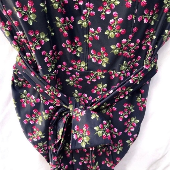 J.CREW | NWT TOPSTITCHED TIE WAIST ONE PIECE IN TWILIGHT BERRY SIZE 12 - Picture 6 of 11